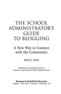 The School Administrator's Guide to Blogging - Mark J. Stock