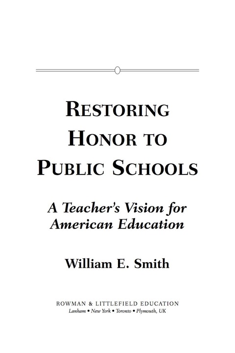 Cover image for book Restoring Honor to Public Schools
