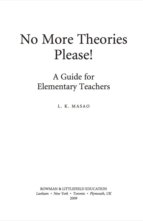 Cover image for book No More Theories Please!