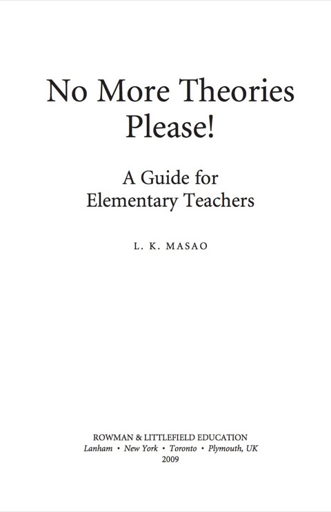 Cover image for book No More Theories Please!
