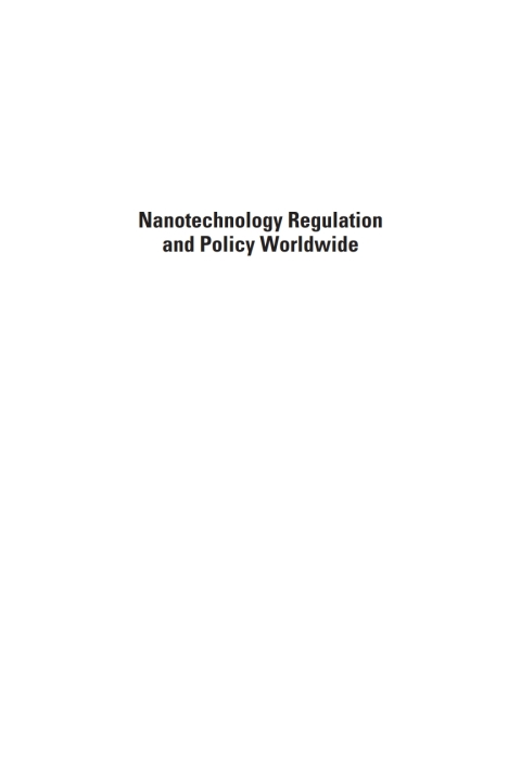 Cover image for book Nanotechnology Regulation and Policy Worldwide