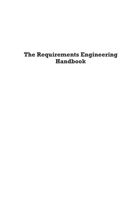 Cover image for book The Requirements Engineering Handbook