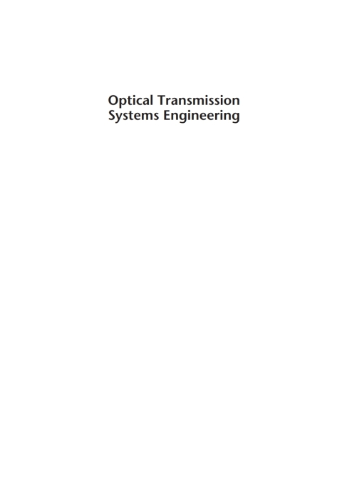 Cover image for book Optical Transmission Systems Engineering