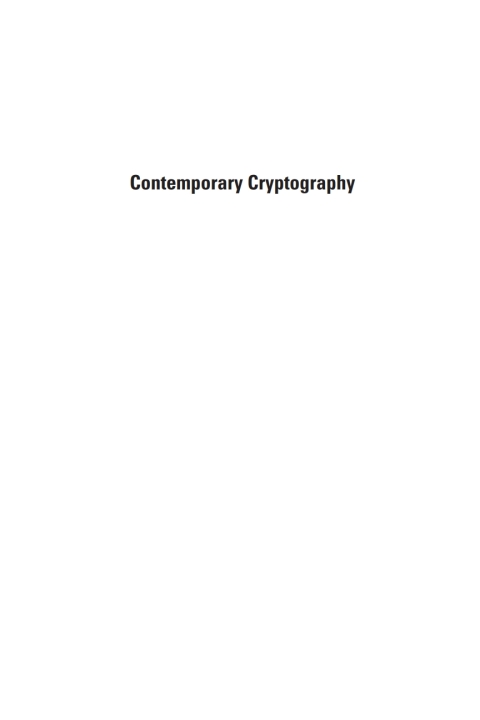 Cover image for book Contemporary Cryptography