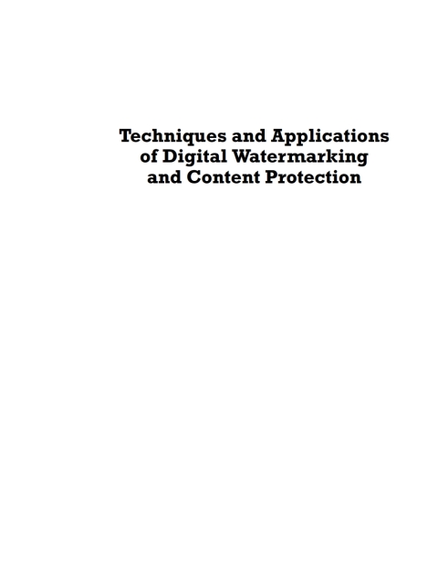 Cover image for book Techniques and Applications of Digital Watermarking and Content Protection
