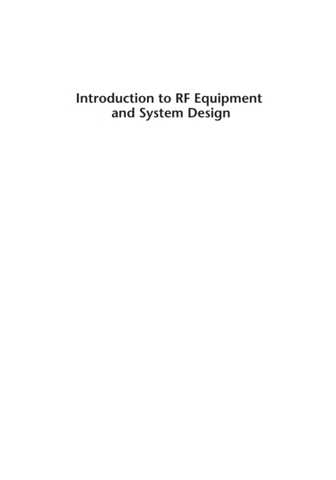 Cover image for book Introduction to RF Equipment and System Design