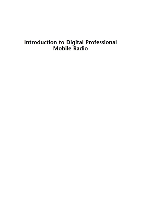 Cover image for book Introduction to Digital Professional Mobile Radio
