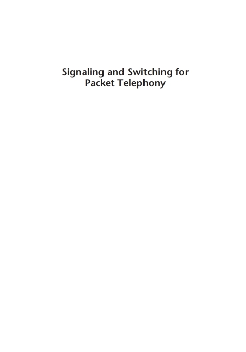 Cover image for book Signaling and Switching for Packet Telephony