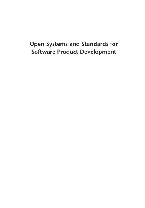 Cover image for book Open Systems and Standards for Software Product Development