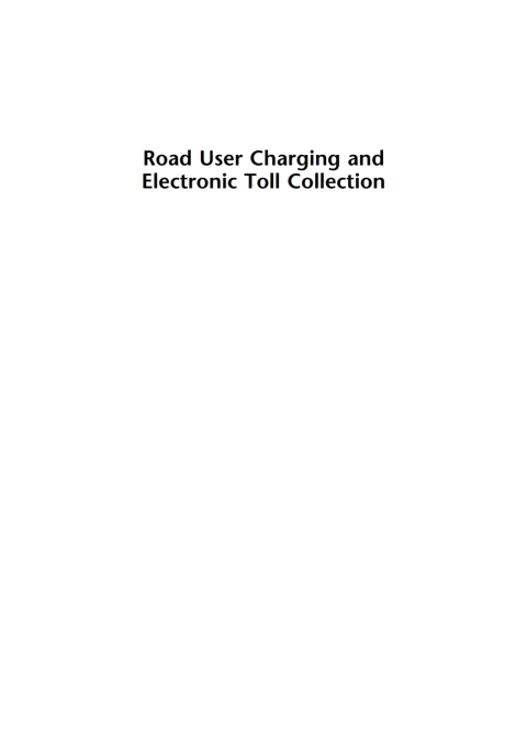 Cover image for book Road User Charging and Electronic Toll Collection