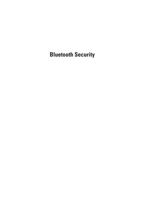 Cover image for book Bluetooth Security