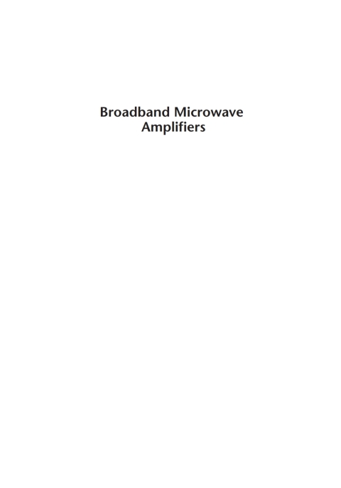 Cover image for book Broadband Microwave Amplifiers