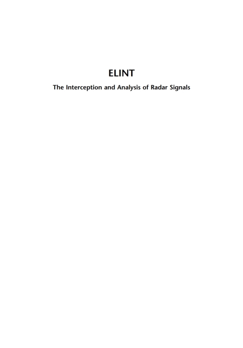Cover image for book ELINT: The Interception and Analysis of Radar Signals