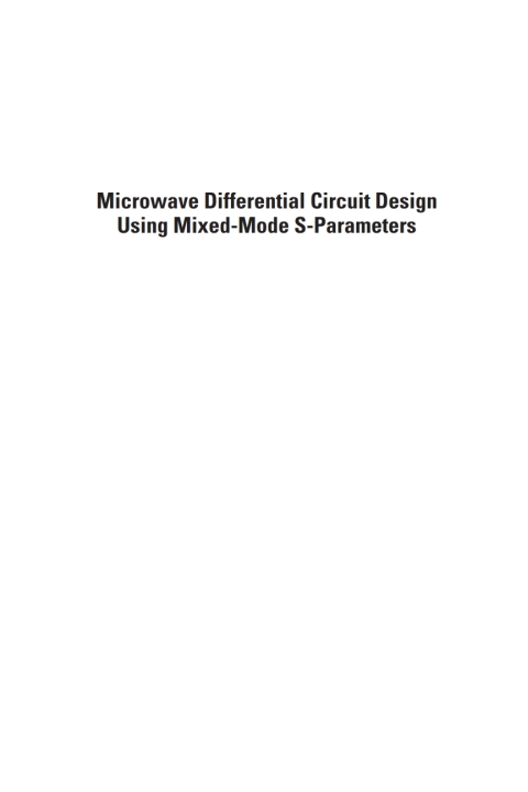 Cover image for book Microwave Differential Circuit Design Using Mixed Mode S-Parameters