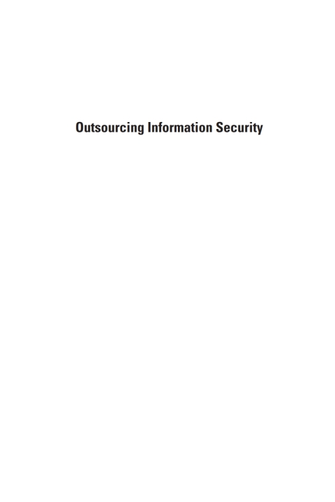 Cover image for book Outsourcing Information Security