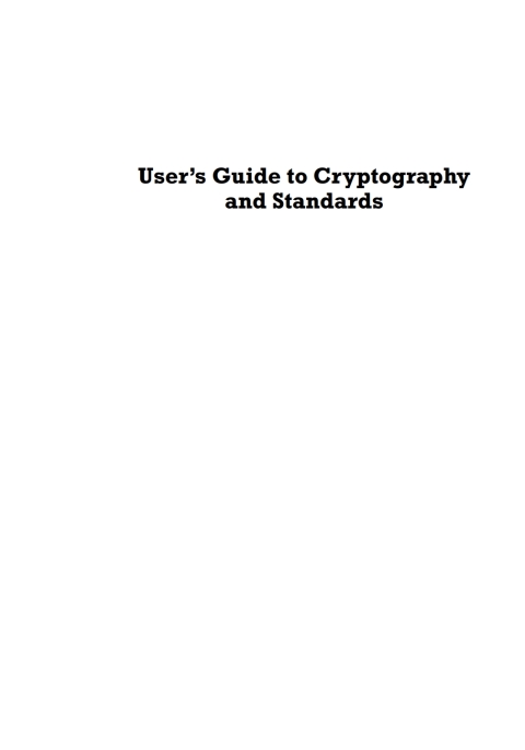 Cover image for book User's Guide to Cryptography and Standards