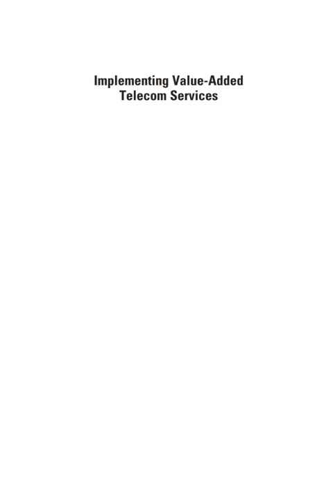 Cover image for book Implementing Value-Added Telecom Services