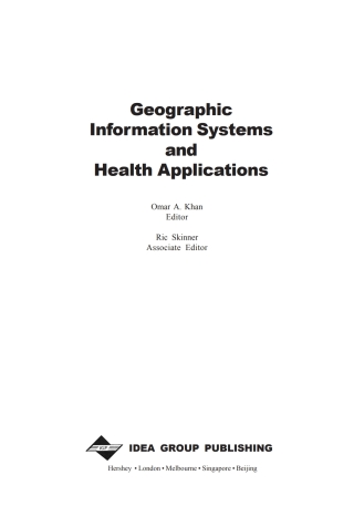 Geographic Information Systems and Health Applications