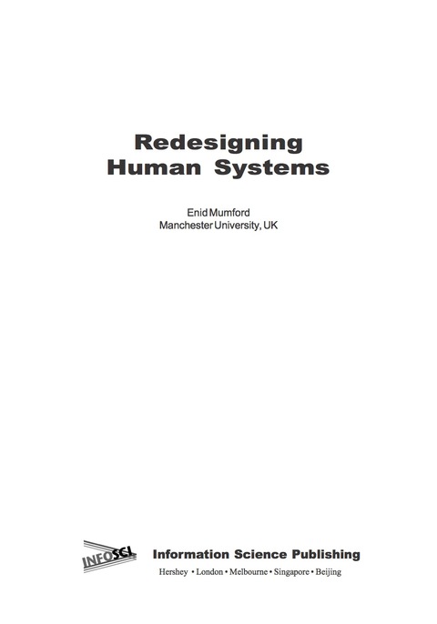Cover image for book Redesigning Human Systems