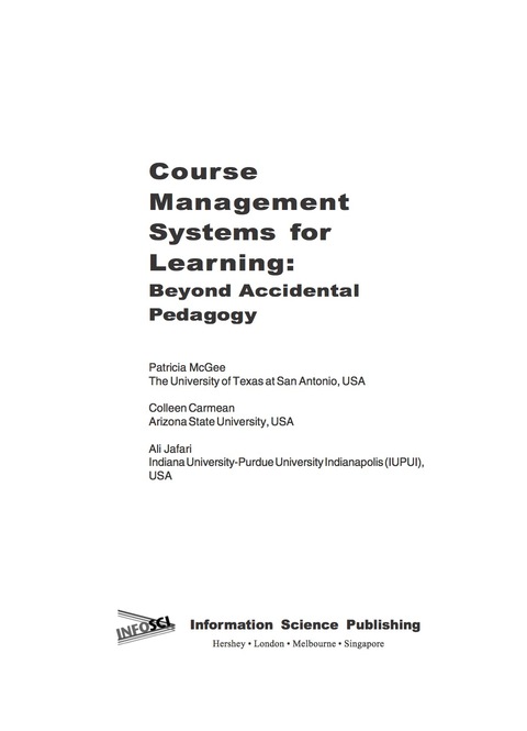 Cover image for book Course Management Systems for Learning