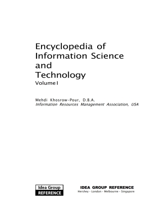 Encyclopedia of Information Science and Technology, First Edition