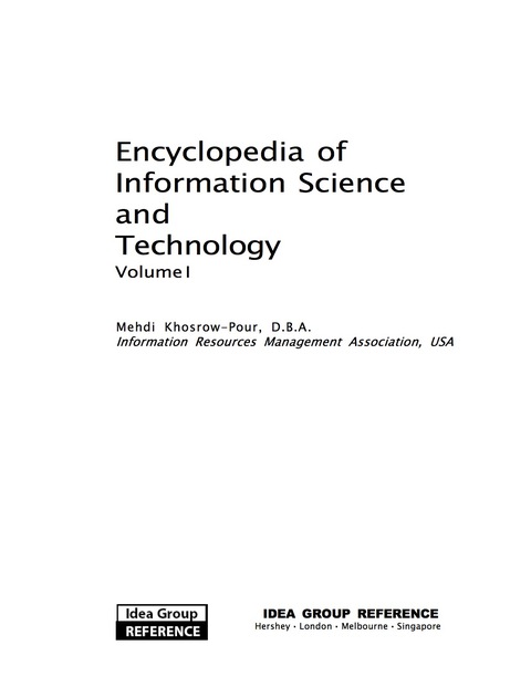 Cover image for book Encyclopedia of Information Science and Technology, First Edition