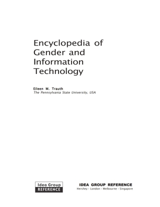 Encyclopedia of Gender and Information Technology