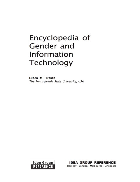 Cover image for book Encyclopedia of Gender and Information Technology