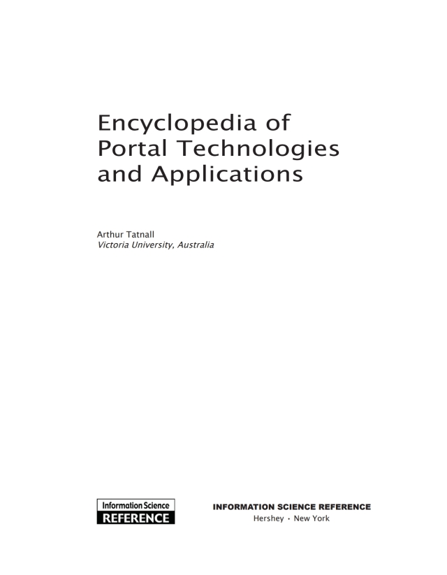 Encyclopedia of Portal Technologies and Applications