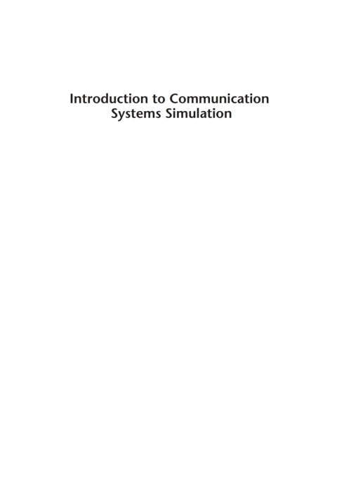 Cover image for book Introduction to Communication Systems Simulation