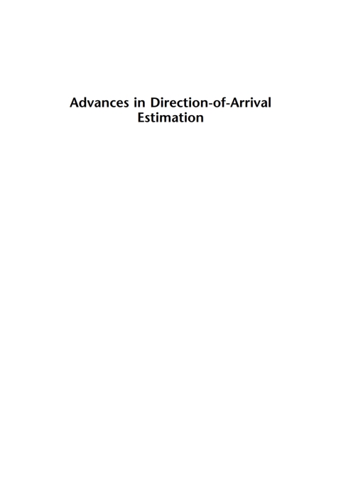 Cover image for book Advances in Direction-of-Arrival Estimation