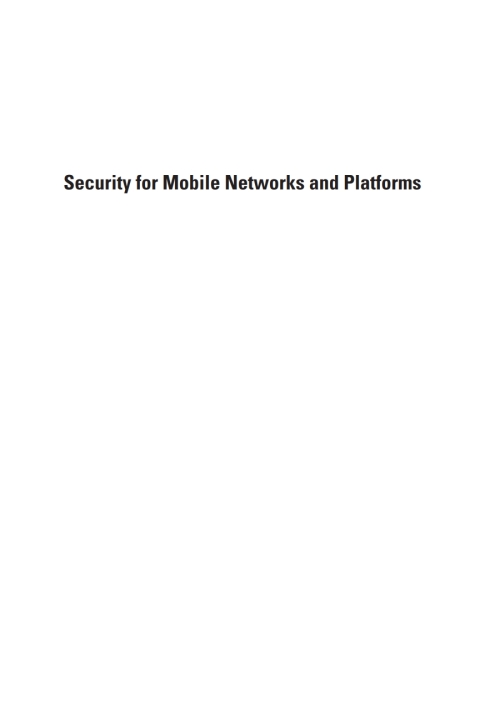 Cover image for book Security for Mobile Networks and Platforms
