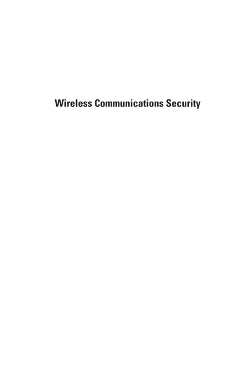 Cover image for book Wireless Communications Security
