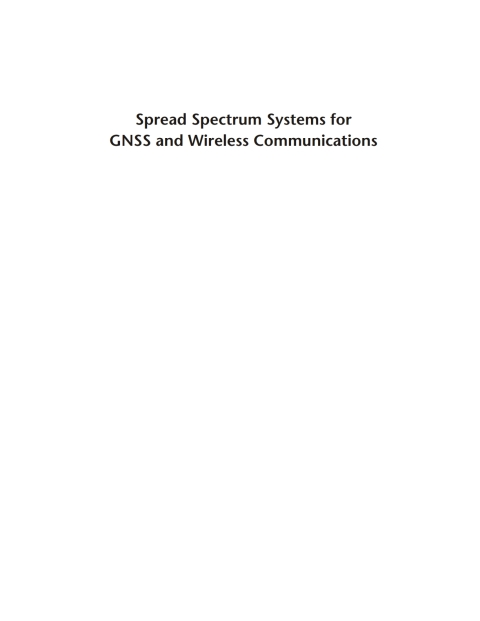 Cover image for book Spread Spectrum Systems for GNSS and Wireless Communications