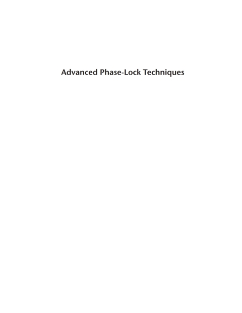 Cover image for book Advanced Phase-Lock Techniques