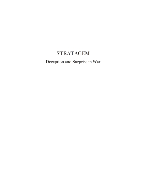 Cover image for book Stratagem: Deception and Surprise in War