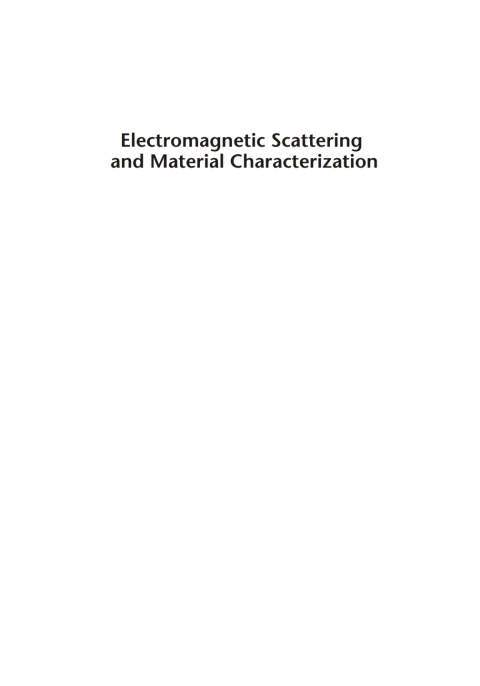 Cover image for book Electromagnetic Scattering and Material Characterization
