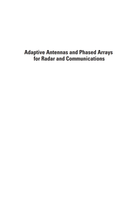 Cover image for book Adaptive Antennas and Phased Arrays for Radar and Communications