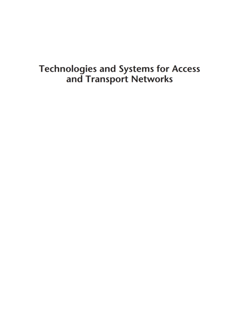 Cover image for book Technologies and Systems for Access and Transport Networks