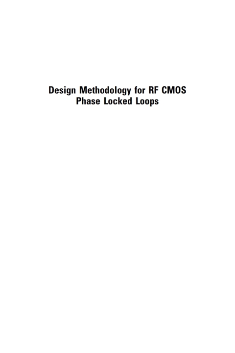 Cover image for book Design Methodology for RF CMOS Phase Locked Loops