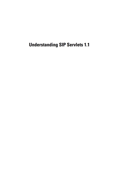 Cover image for book Understanding SIP Servlets 1.1