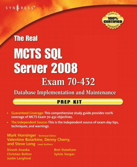 Cover image for book The Real MCTS SQL Server 2008 Exam 70-432 Prep Kit: Database Implementation and Maintenance