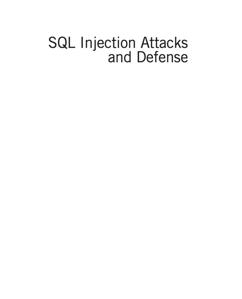 Cover image for book SQL Injection Attacks and Defense