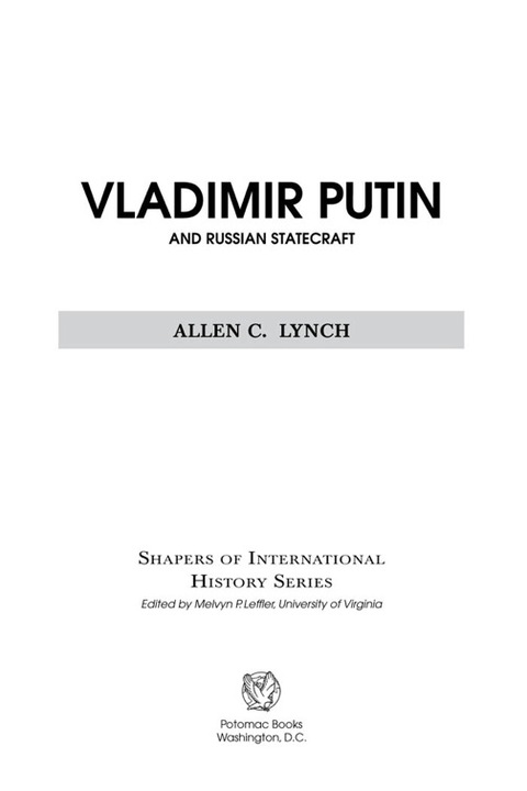 Cover image for book Vladimir Putin and Russian Statecraft