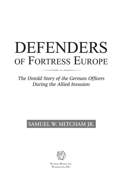 Cover image for book Defenders of Fortress Europe