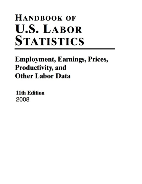 Cover image for book Handbook of U.S. Labor Statistics 2008
