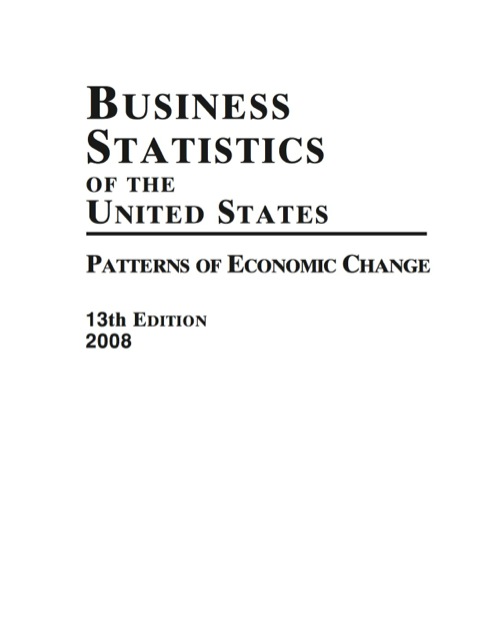 Cover image for book Business Statistics of the United States 2008