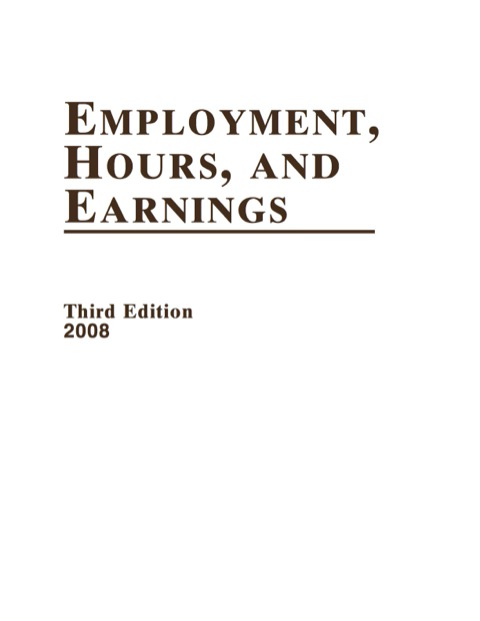 Cover image for book Employment, Hours, and Earnings 2008