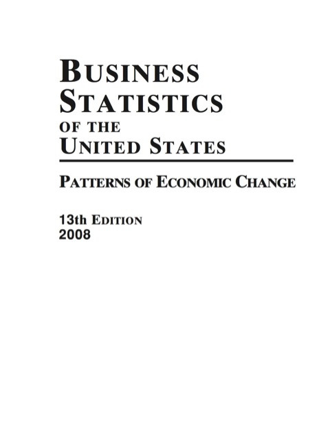 Cover image for book Business Statistics of the United States 2008