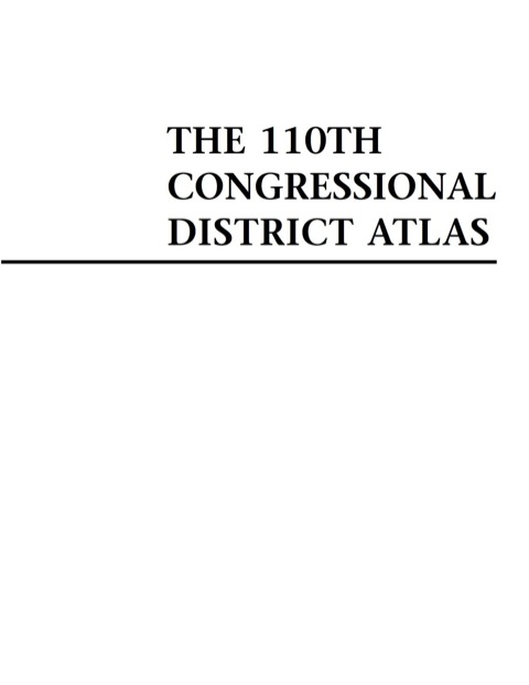 Cover image for book The 110th Congressional District Atlas